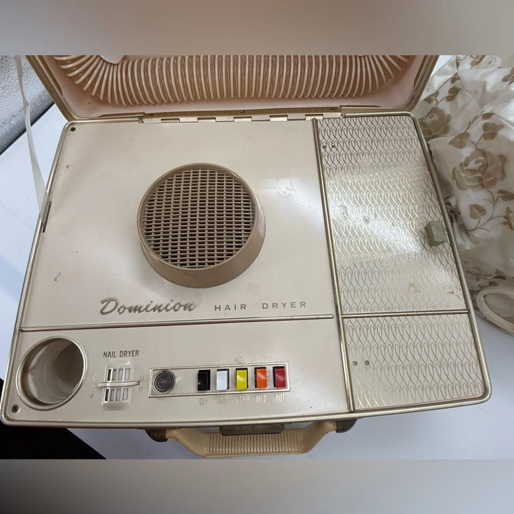 Portable Dominion Bonnet Dryer WORKS 1970s Vintage Salon Equipment Beauty Decor